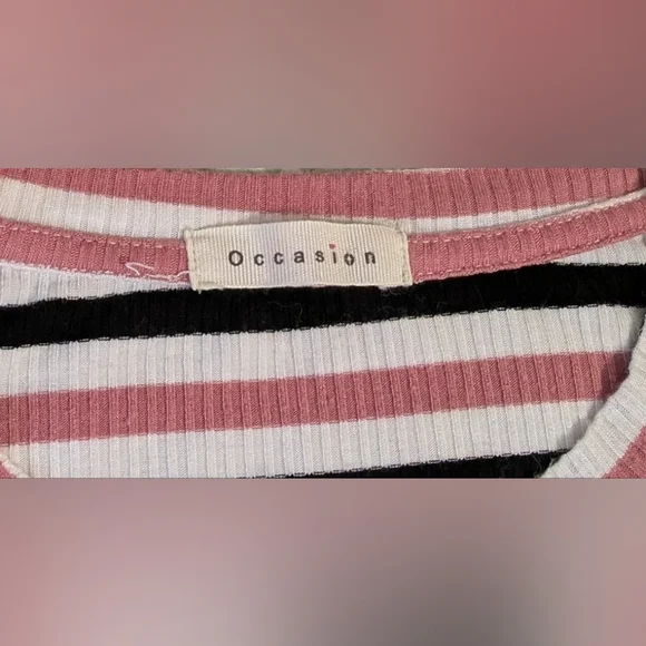 Pair of Occasion Striped Tees. 2 Park. Size S - Picture 2 of 9